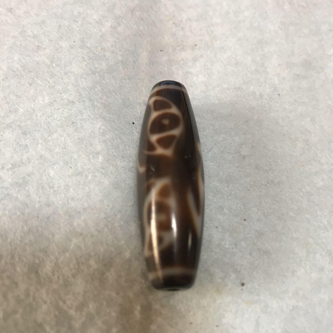 龍眼天珠　ニ眼　梵字　キリーク　なべ