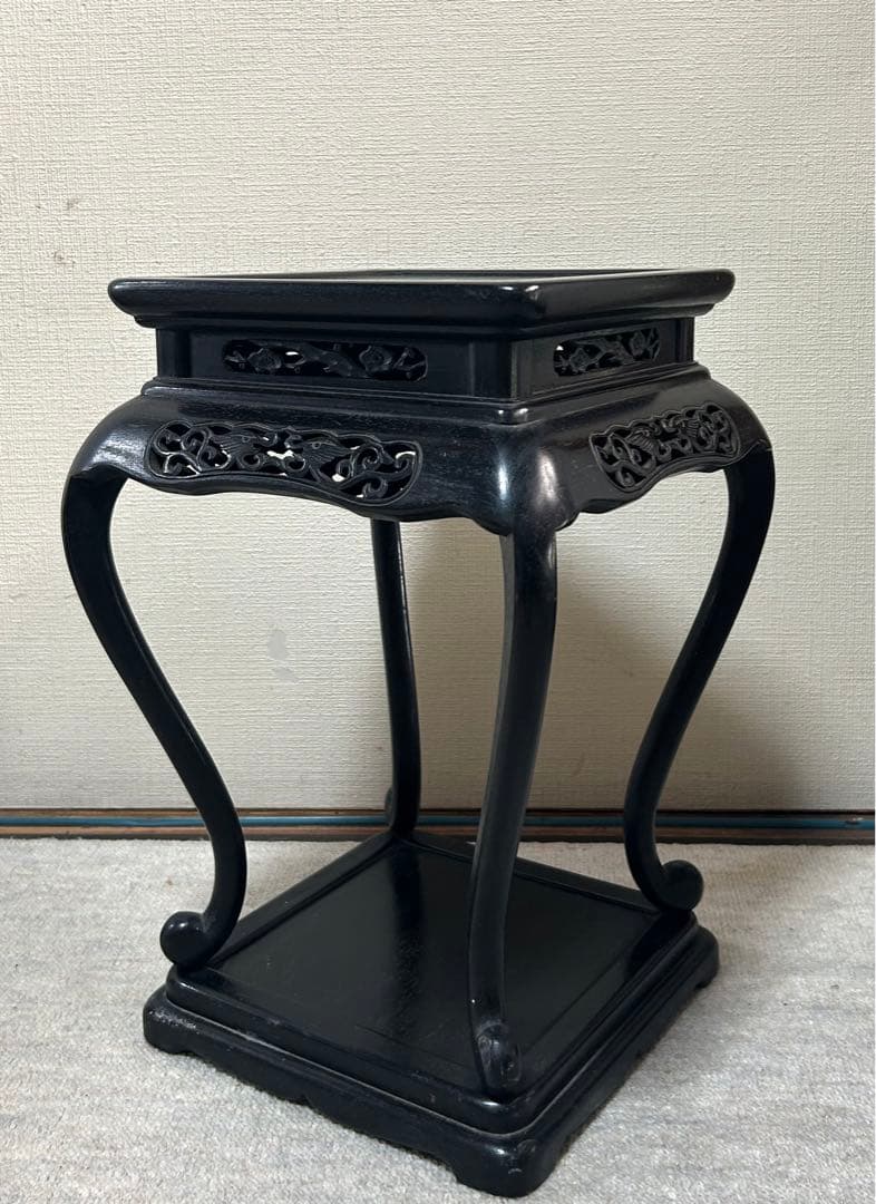 中国　したん花台　唐木　茶道具　送料込み0824