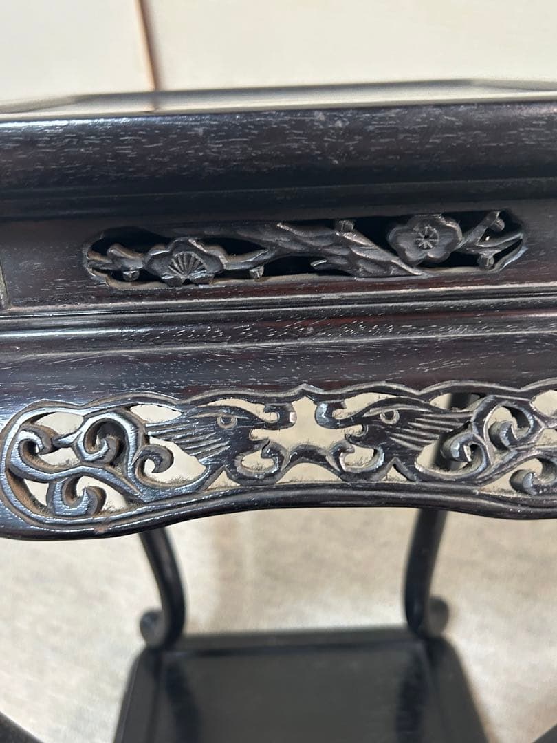 中国　したん花台　唐木　茶道具　送料込み0824