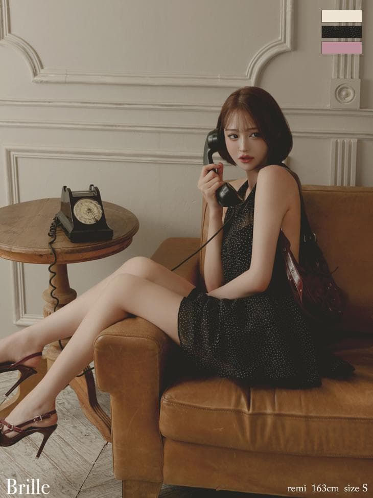 【新品】 ブリエ ローブドフルール ミニドレス brille3791 BKS