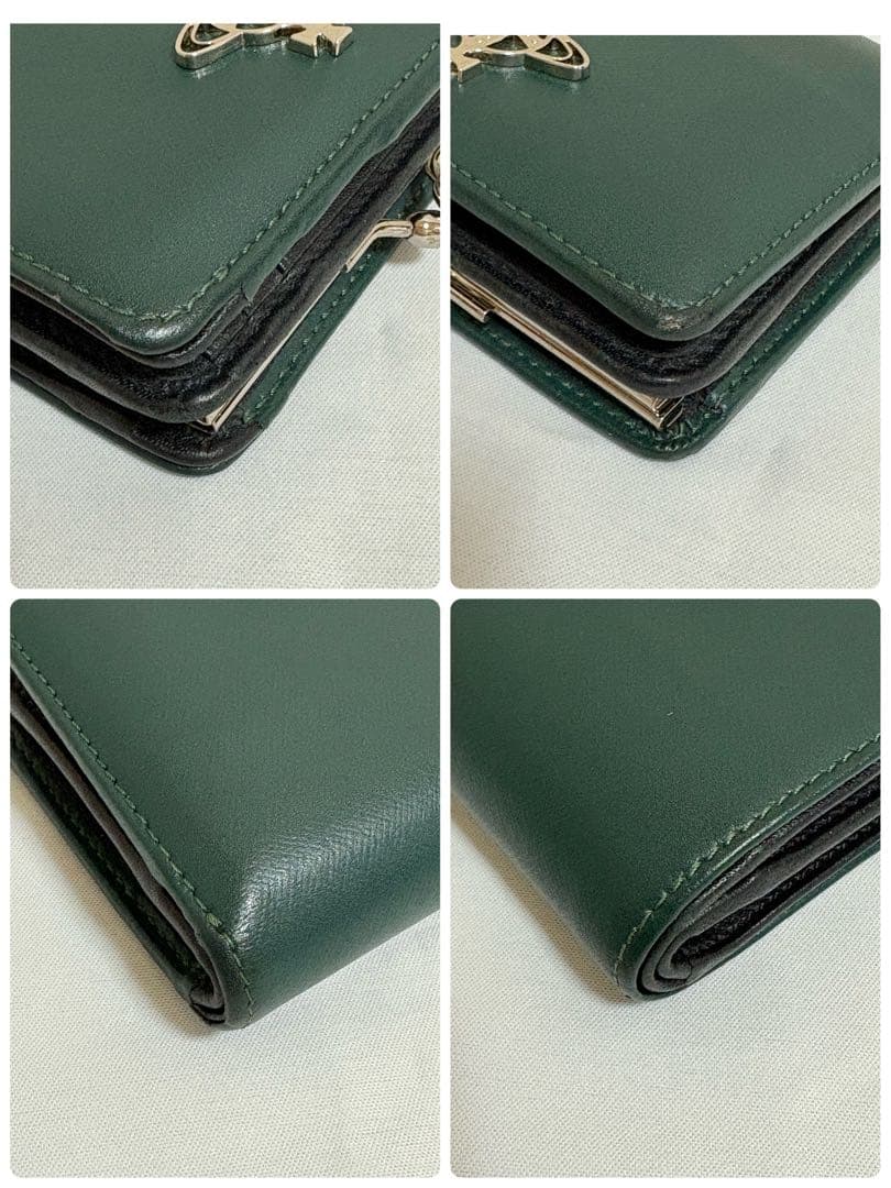 【美品】箱付き　Vivienne Westwood 二つ折り財布 ダークグリーン