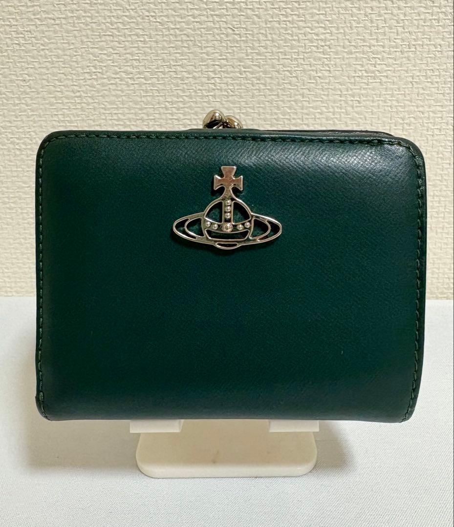 【美品】箱付き　Vivienne Westwood 二つ折り財布 ダークグリーン
