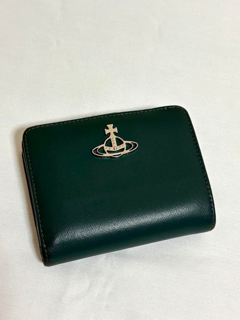 【美品】箱付き　Vivienne Westwood 二つ折り財布 ダークグリーン