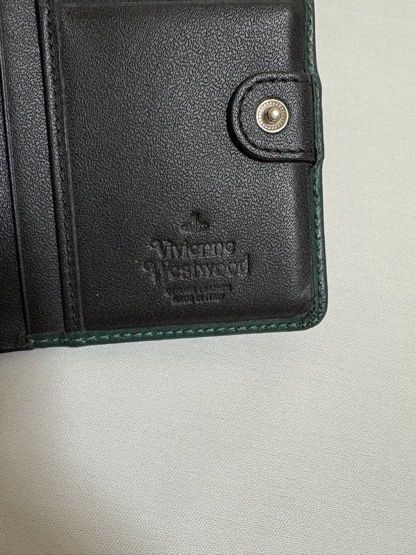 【美品】箱付き　Vivienne Westwood 二つ折り財布 ダークグリーン