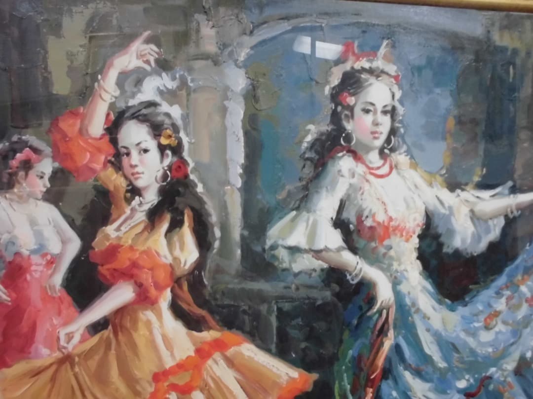 フラメンコ　豪華な大型額縁　F30号　サイズ　＜引き取り限定＞