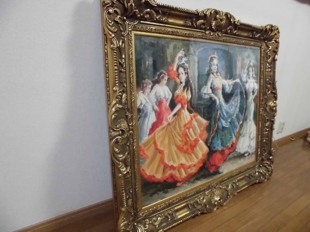 フラメンコ　豪華な大型額縁　F30号　サイズ　＜引き取り限定＞