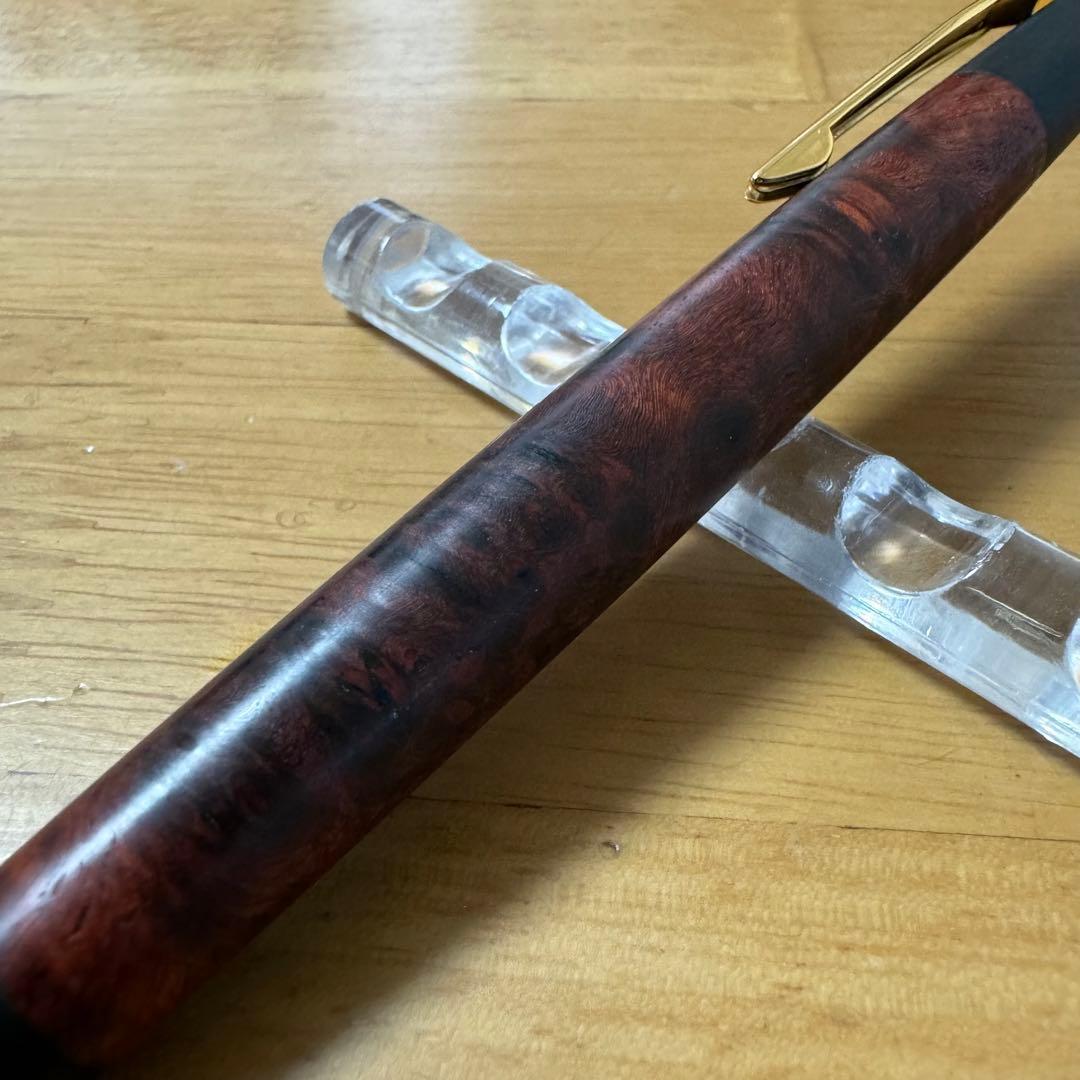 野原工芸 特上花梨瘤 変わり杢 シャーペン 0.5mm ゴールド金具 付属品完備