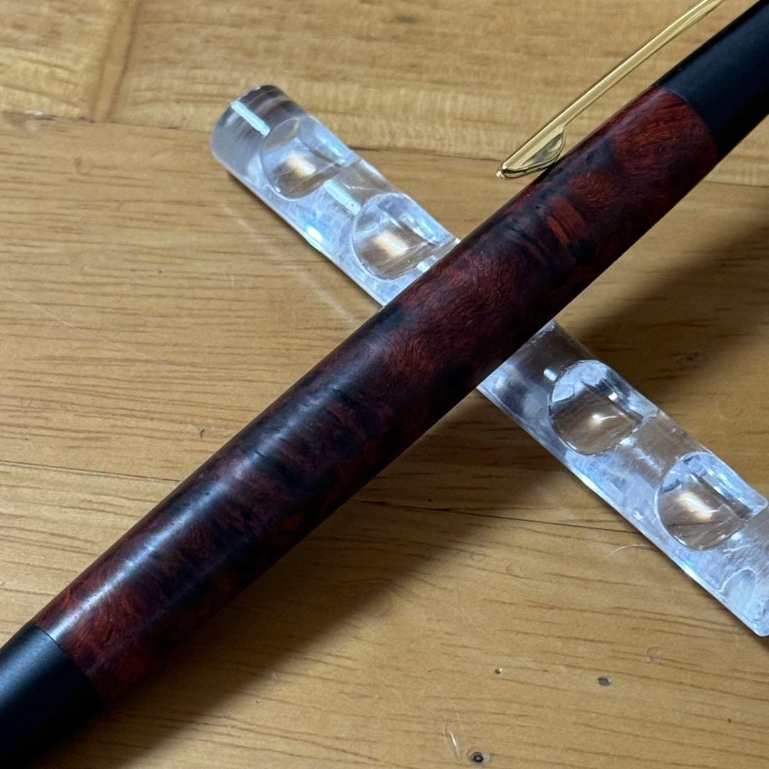 野原工芸 特上花梨瘤 変わり杢 シャーペン 0.5mm ゴールド金具 付属品完備