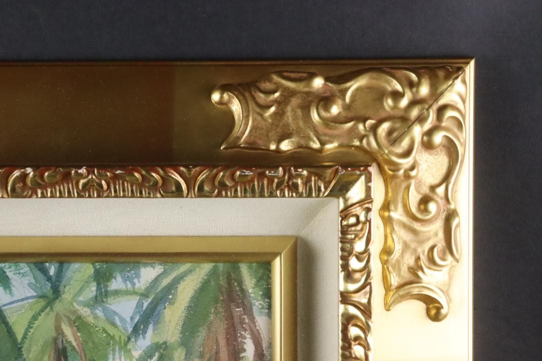 真作保証 石井柏亭 風景画 水彩5号 額装 タトウ箱付 ギャラリーなかつみ取扱