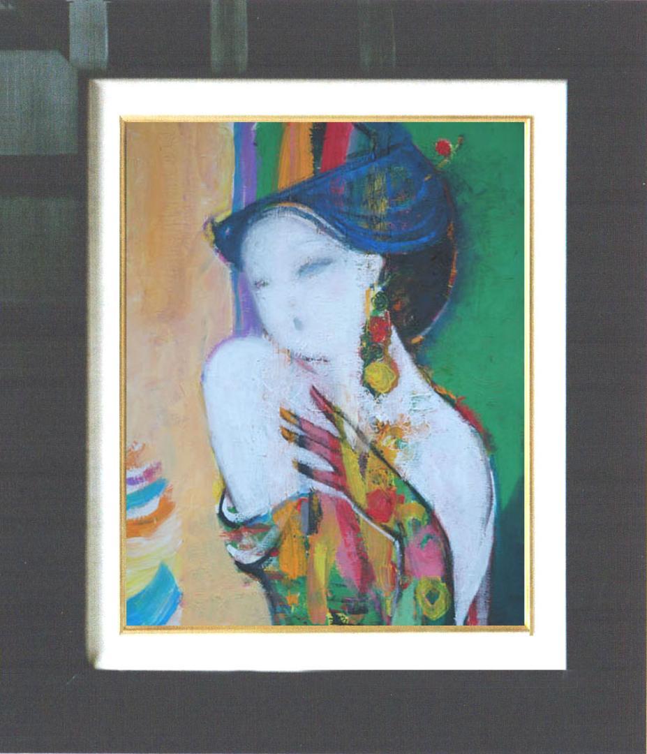 油絵 菅家令子 絵 絵画 インテリア uF6-010111 人物 女性像