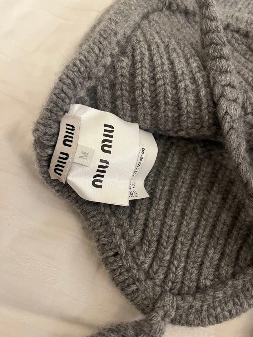MIU MIU ウールxカシミア ハット　グレー