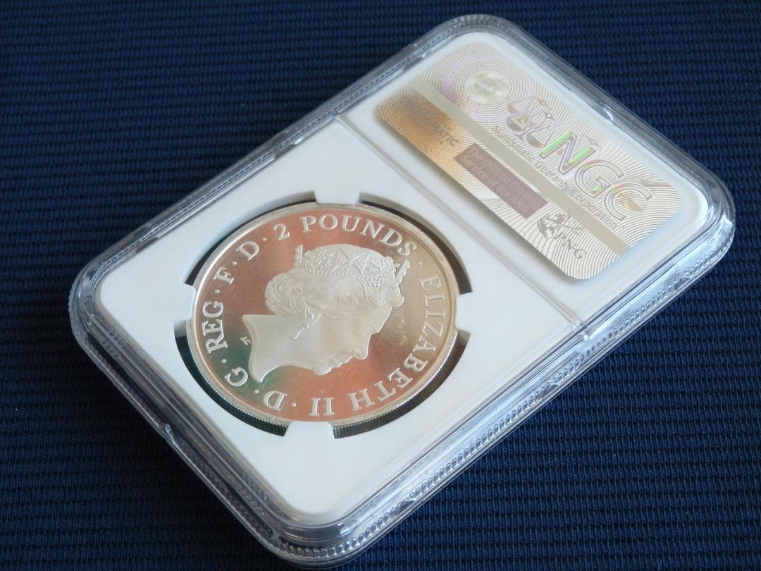 英2016年ブリタニアとライオン/ 2ポンド１oz銀貨(単年発行）◆PF69UC