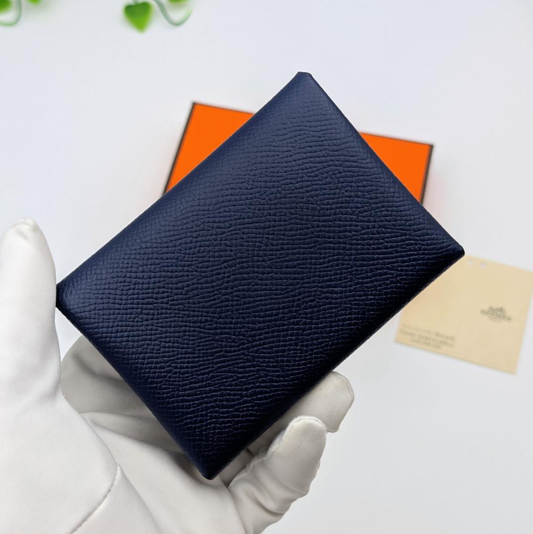 美品 エルメス カルヴィ デュオ エプソン ネイビー B刻印 2023年製