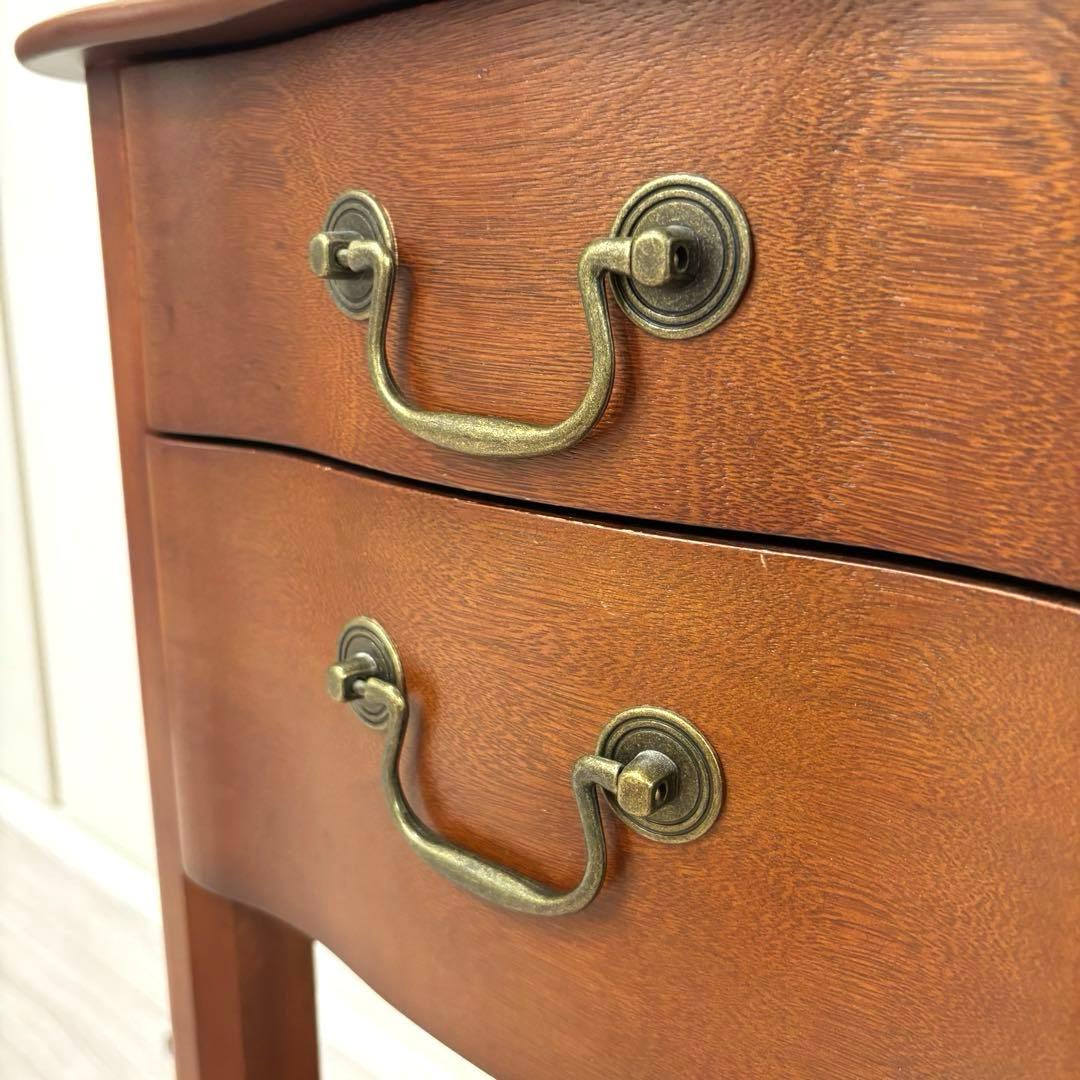 アンティーク調 ヴィンテージ木製キャビネット 2段サイドチェスト 塩川光明堂