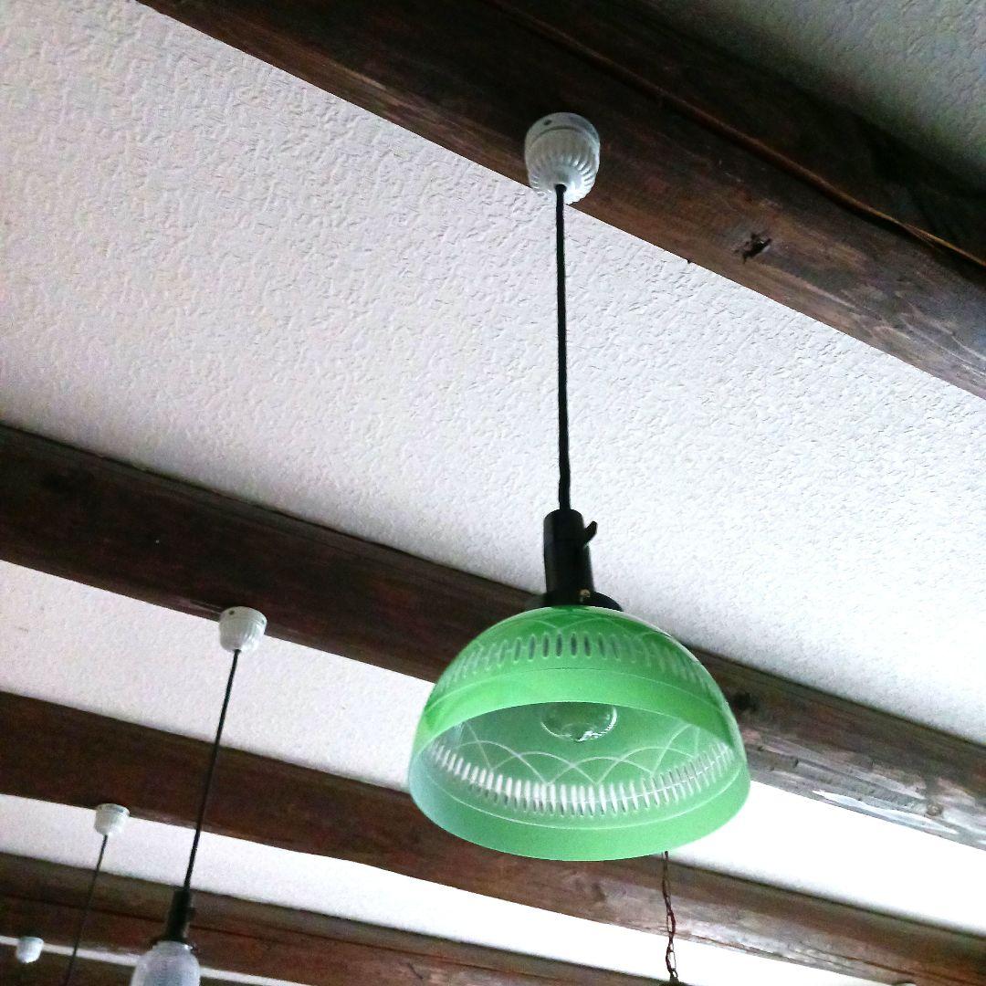 外切子ガラスランプシェード　アンティーク