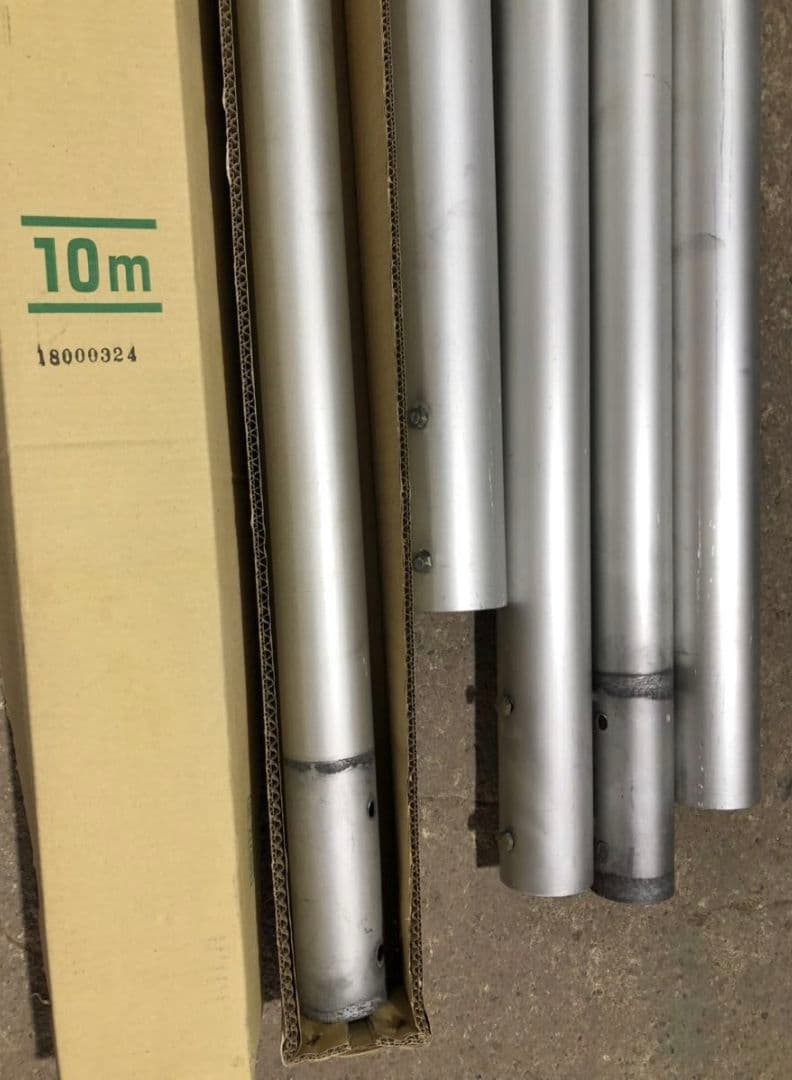 アカセ 鯉のぼり パワーポール 10M 回転滑車付 ポールのみ　アルミ製