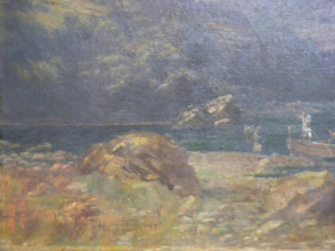 【模写】絵画　五姓田芳柳　油彩30号　富士風景　巨匠　名品　P38