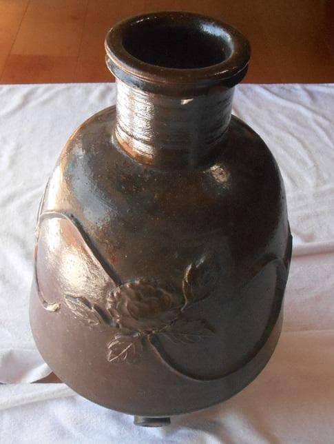 花入り 　古い甕　骨董品　花瓶　古美術