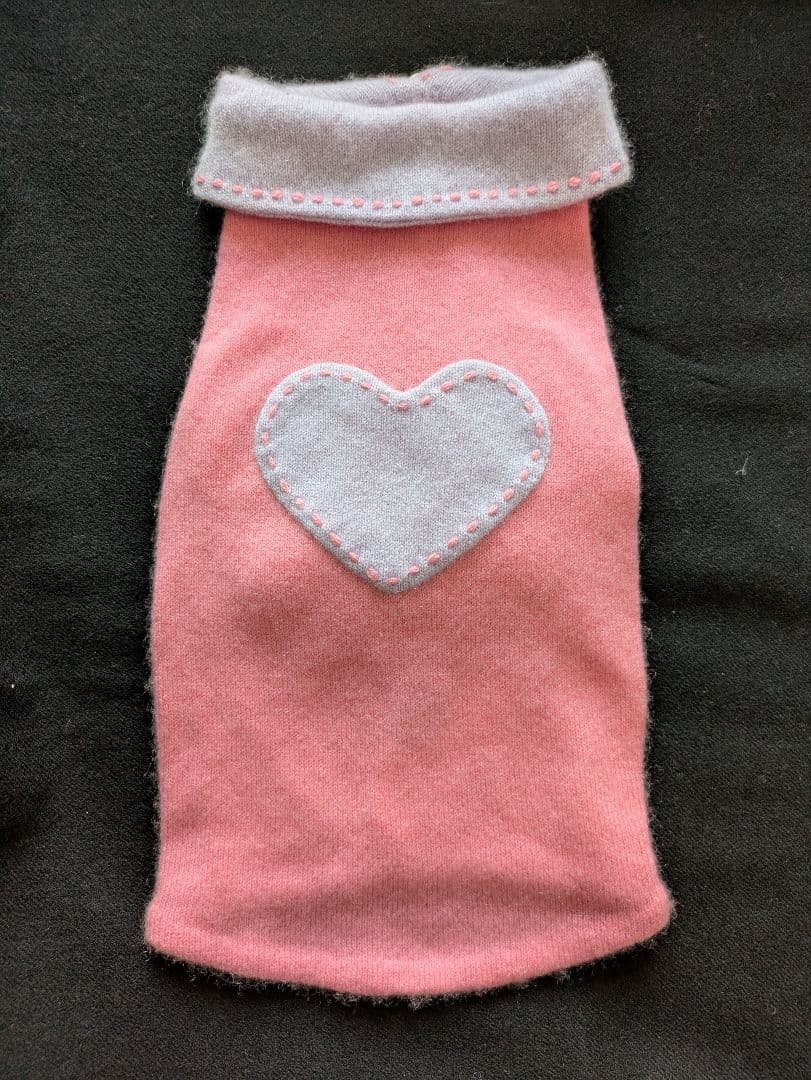 フィフィアンドロメオ　カシミア　ハートパッチ　ピンク×パープル　Mサイズ