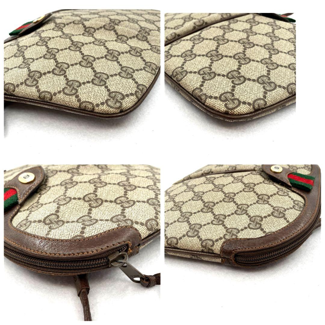 GUCCI グッチ ショルダーバッグ PVC レザー GG シェリーライン