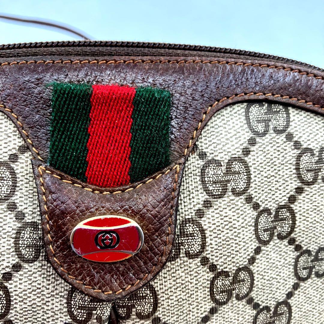 GUCCI グッチ ショルダーバッグ PVC レザー GG シェリーライン