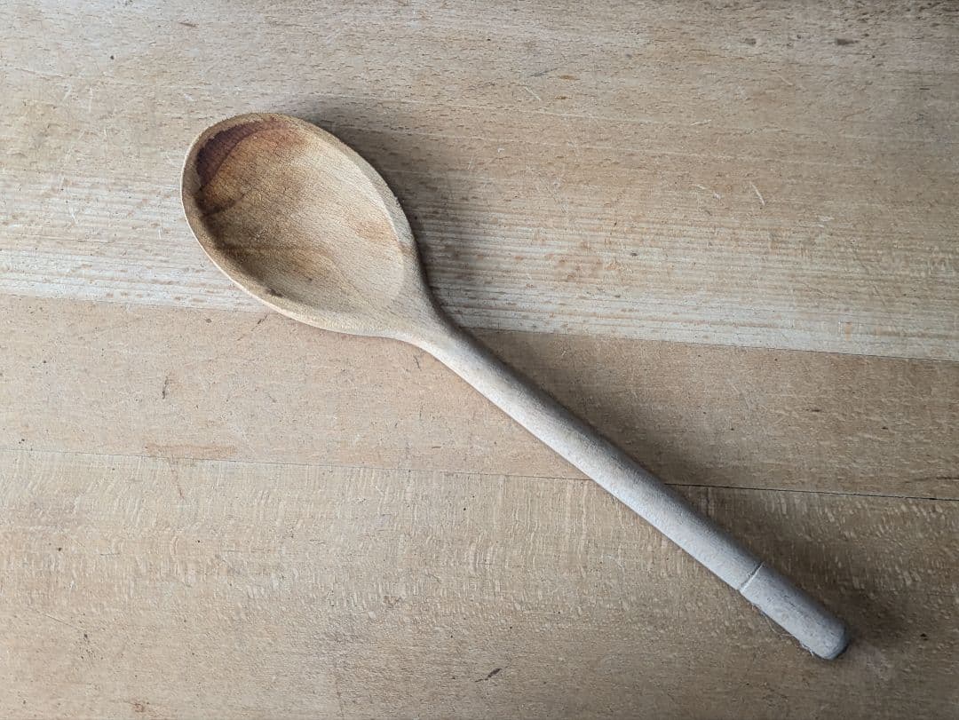 イギリス アンティーク 陶器製 ミキシングボウル 木製スプーン付き