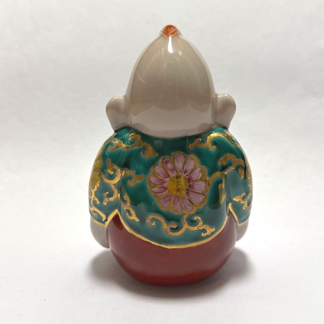新品☆九谷焼 ビリケン 4号 唐草模様 福の神 幸運 開運 魔除け 良縁 縁起物