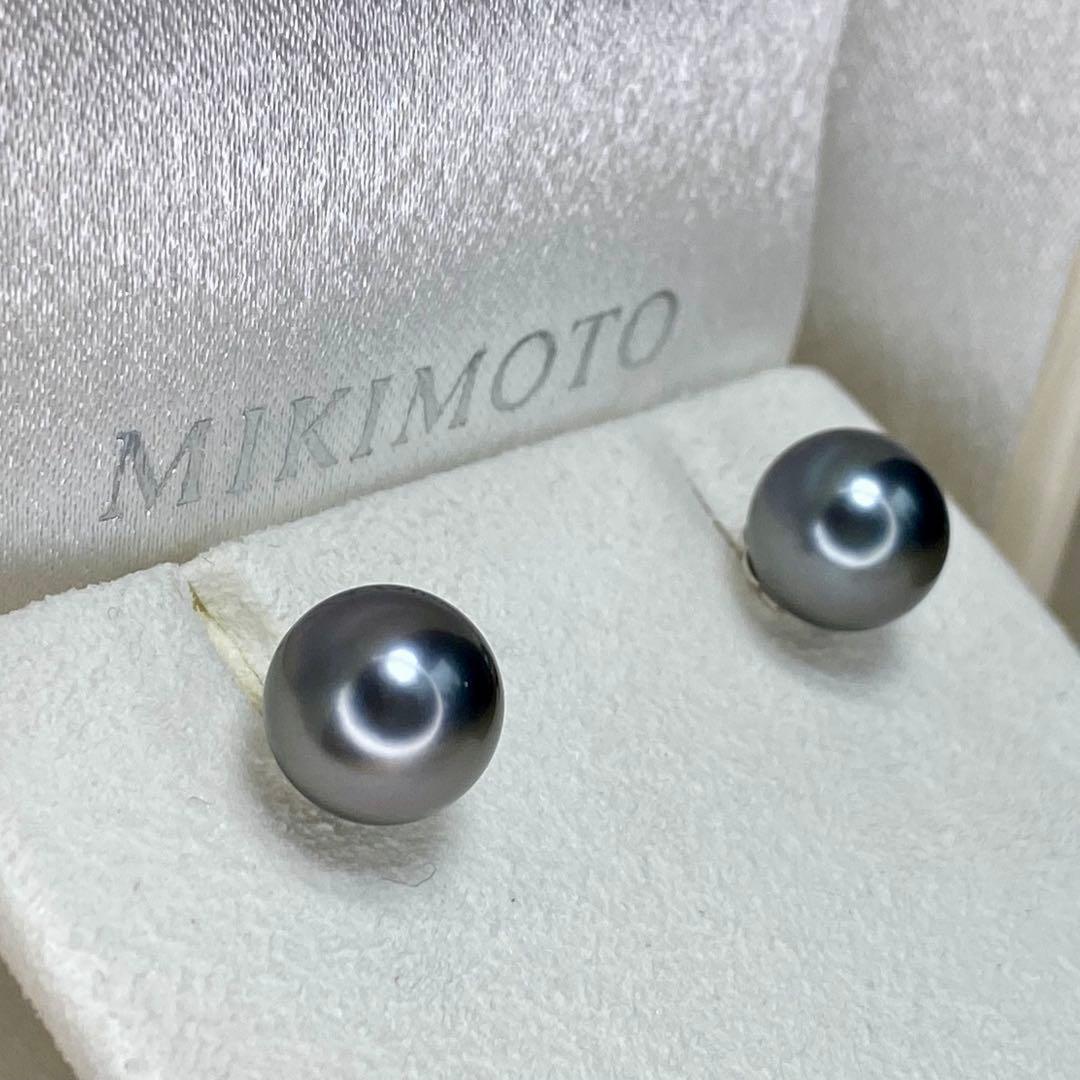 MIKIMOTO 黒蝶　ブラックパール　ピアス　10mm弱