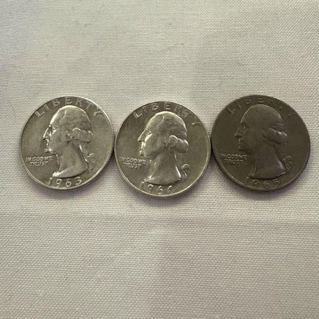 アメリカ 1957～1965 銀貨 銅貨 ワシントン 9枚