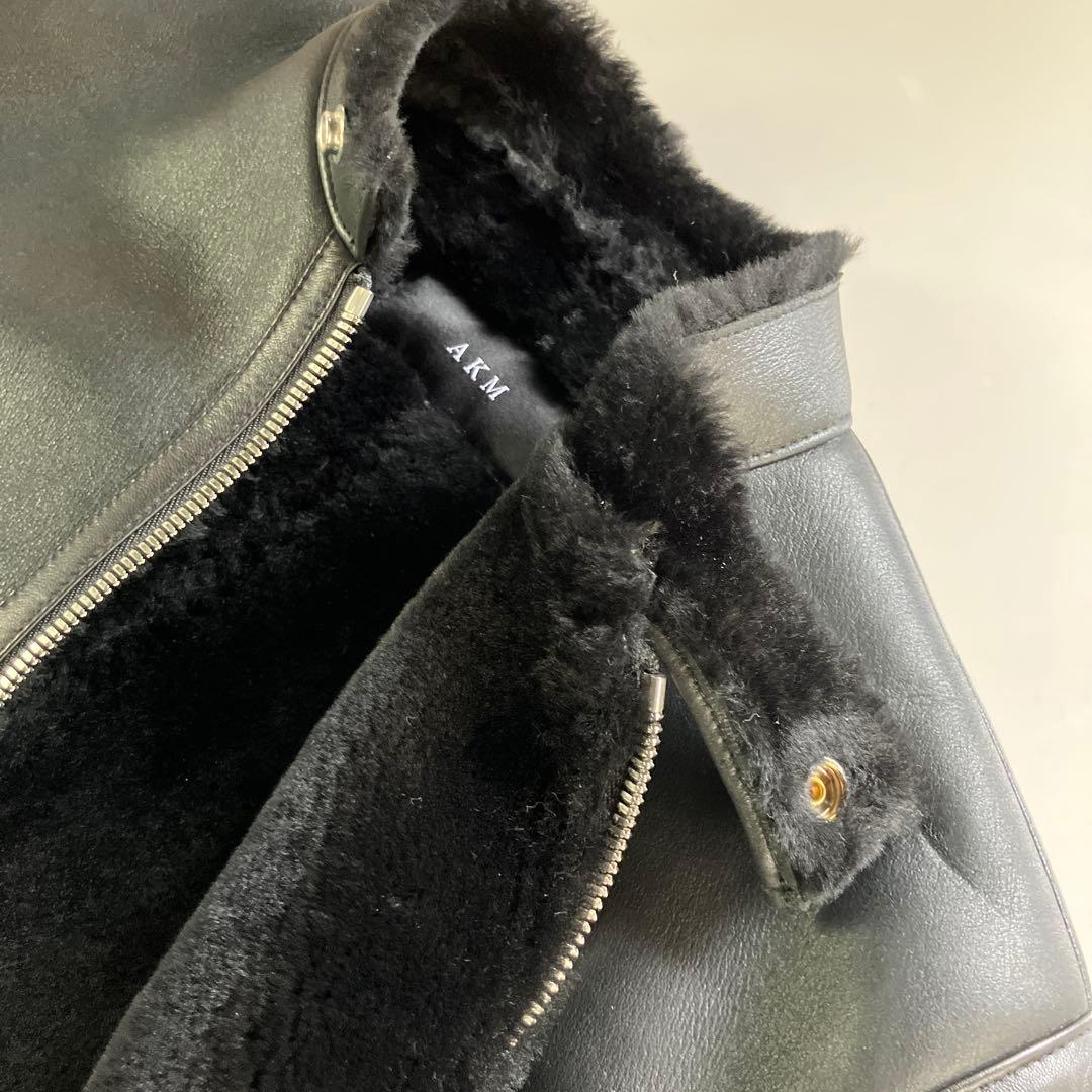 AKM ムートンシングルライダース　S 黒　EMMETI好きな方も