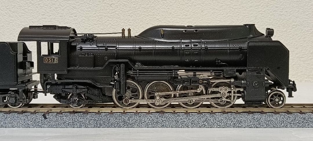 HOゲージ 天賞堂アダチ Ｄ51半流蒸気機関車、モーター交換、メンテナンス済