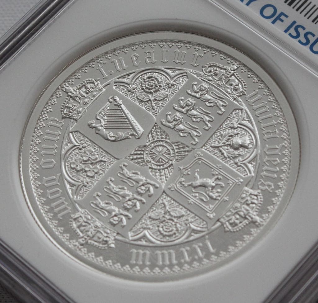 2021年イギリス ゴシッククラウンリバースシールド2oz NGC PF70UC