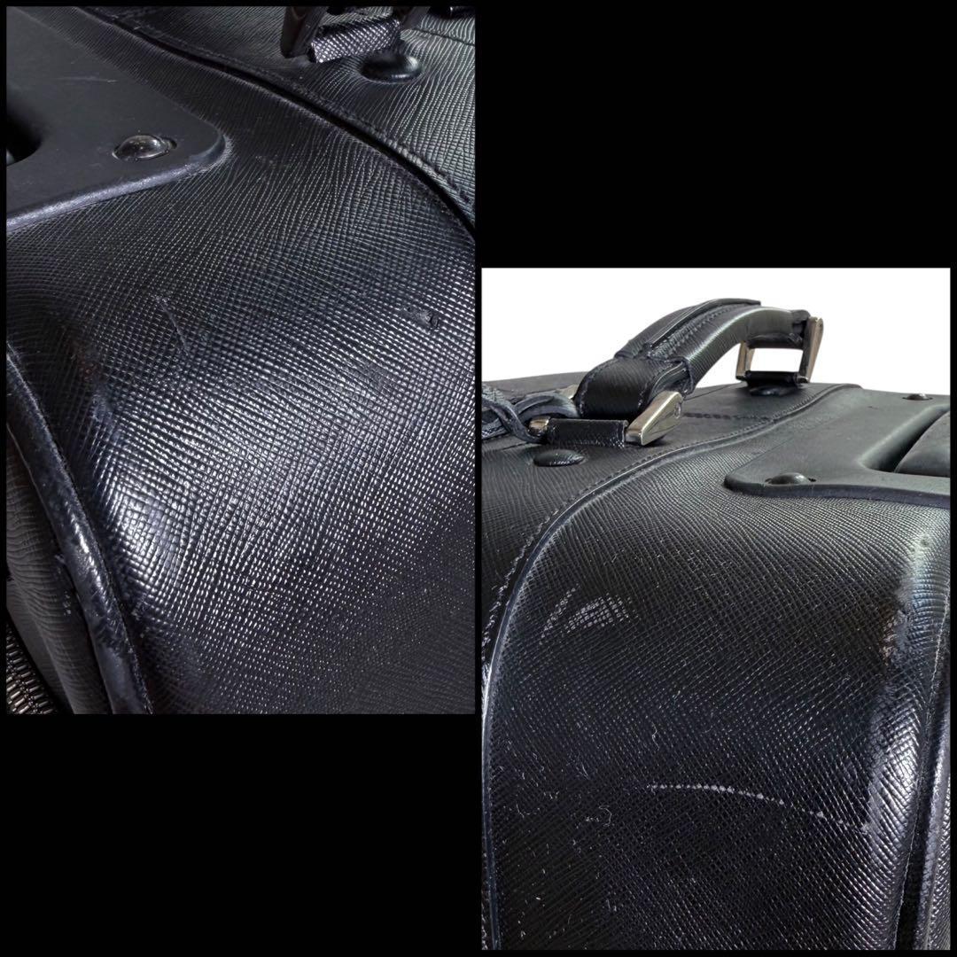 PRADA プラダ　サフィアーノレザー　三角ロゴ　スーツケース　旅行　トラベル