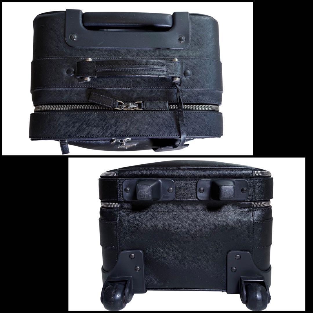 PRADA プラダ　サフィアーノレザー　三角ロゴ　スーツケース　旅行　トラベル