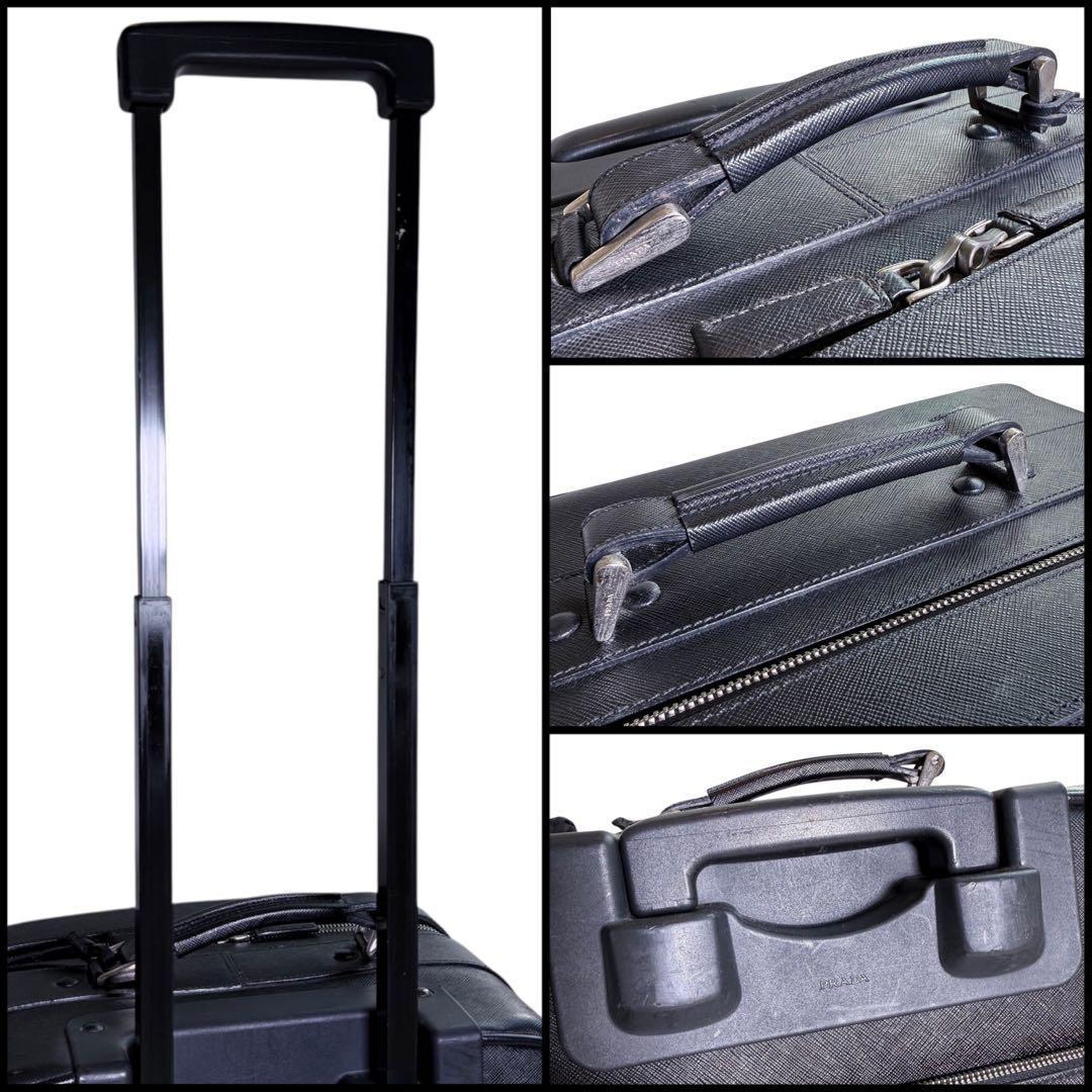 PRADA プラダ　サフィアーノレザー　三角ロゴ　スーツケース　旅行　トラベル