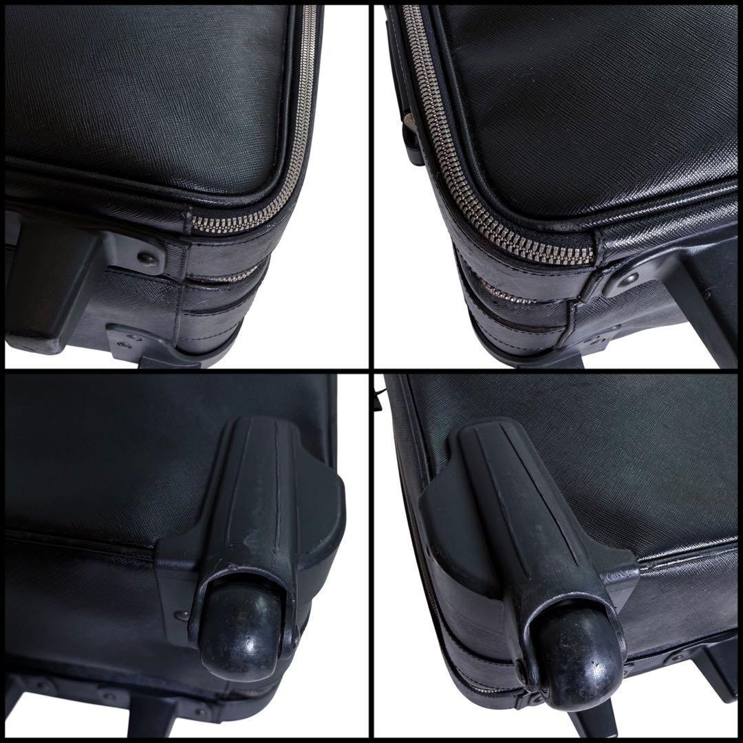 PRADA プラダ　サフィアーノレザー　三角ロゴ　スーツケース　旅行　トラベル