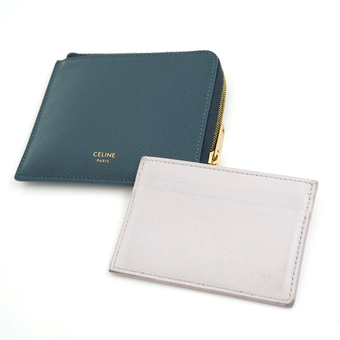 ✨極美品✨　CELINE ケース　カードケース　ロゴ刻印　本革　レザー