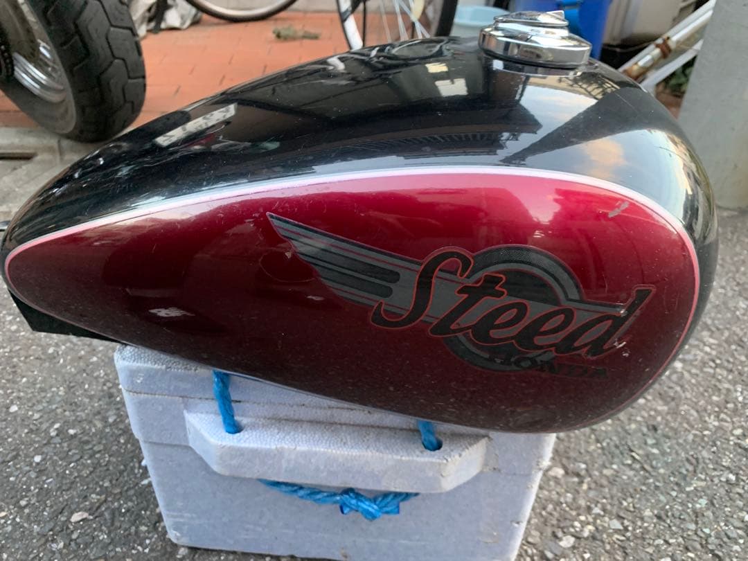 【タンク内サビゼロ】Honda Steed400 純正11Lタンク 黒赤