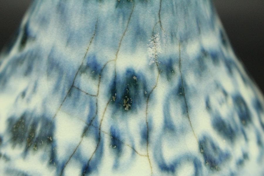 中国美術 青花 古染付 唐物 唐子紋 瓶 高22.5cm 永楽年製(LC516)