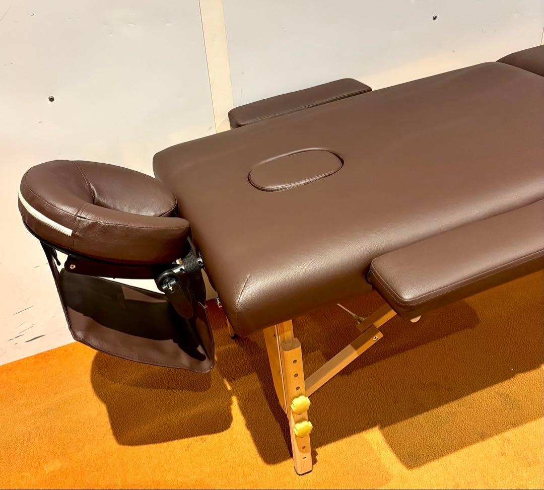 【美品】タンスのゲン 折りたたみ式 マッサージベッド MBD01 有孔 木製