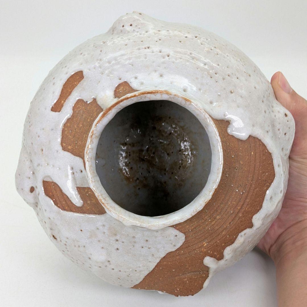 日展評議員 山本正年 志野花生 共箱栞 志野焼 美濃焼 花瓶 花器 花入 華道具