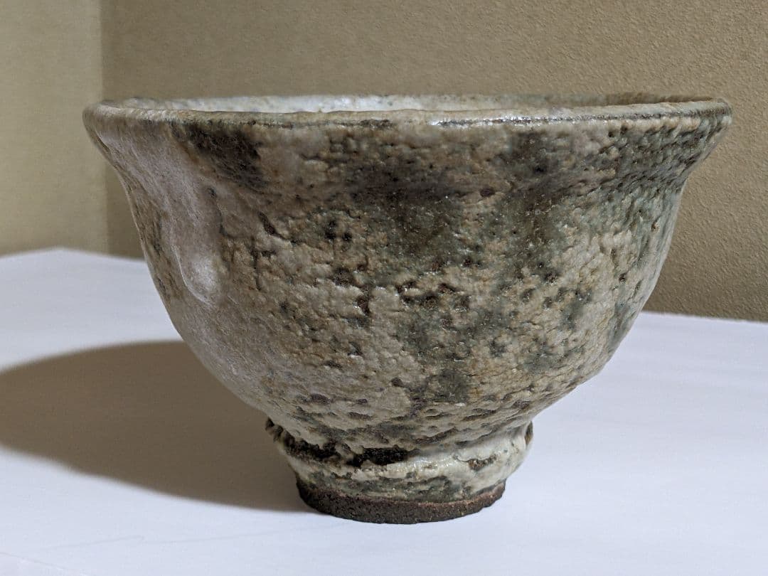 ♦茶道具 抹茶盌 竹節高台 唐津 益子焼？アンティーク 骨董品 コレクション