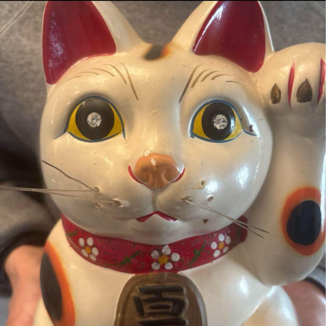 50年代ヴィンテージ大きな瞳、まつ毛が美しい大きな招き猫