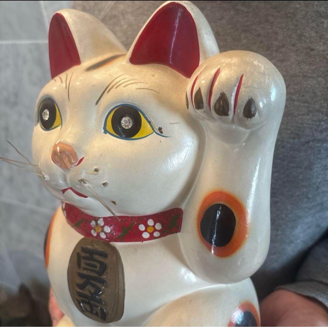 50年代ヴィンテージ大きな瞳、まつ毛が美しい大きな招き猫