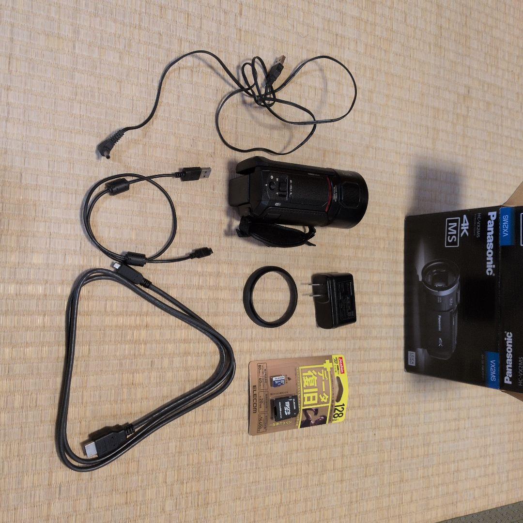 Panasonic HC-VX2MS 4K ビデオカメラ 本体とメモリーカード