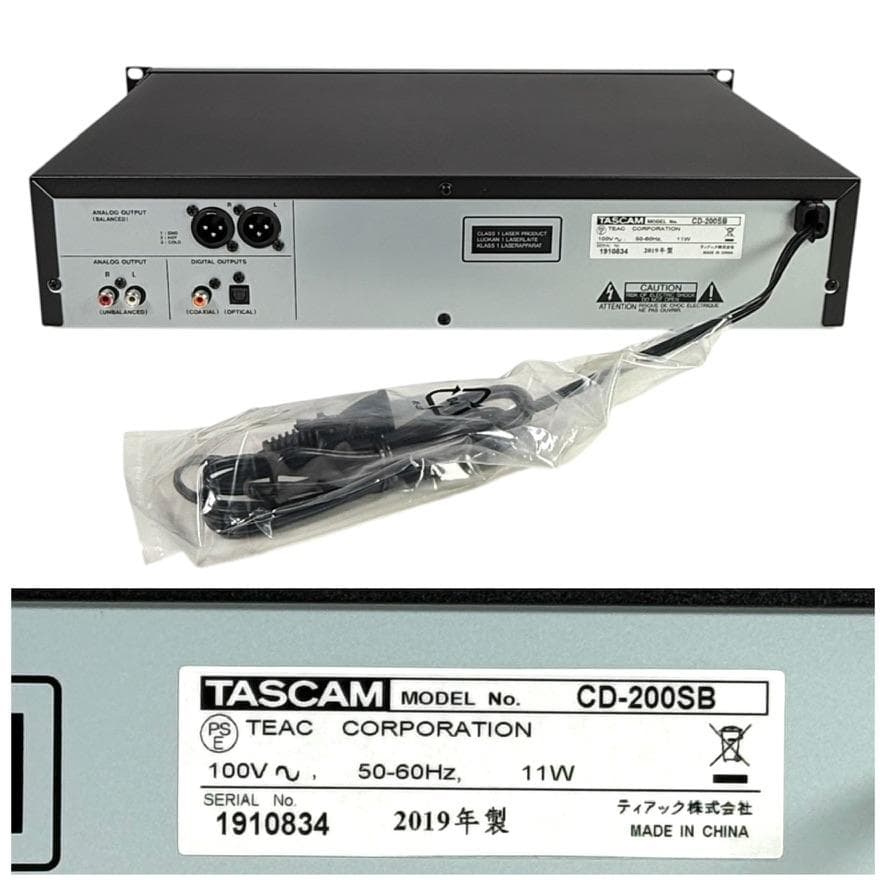 未使用保管品 TASCAM CDプレーヤー SD/USB対応 CD-200SB