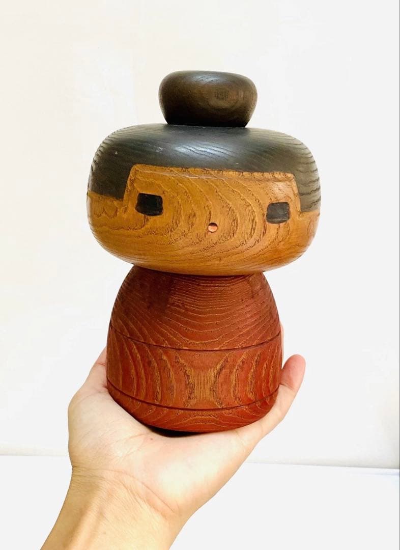 中古　こけし　人形　日本　木製　伝統　山中　三平　おだんご　女の子　S