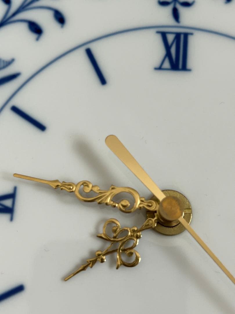 【新品未使用】MEISSEN／マイセン ブルーオニオン掛け時計　説明書箱保証書付