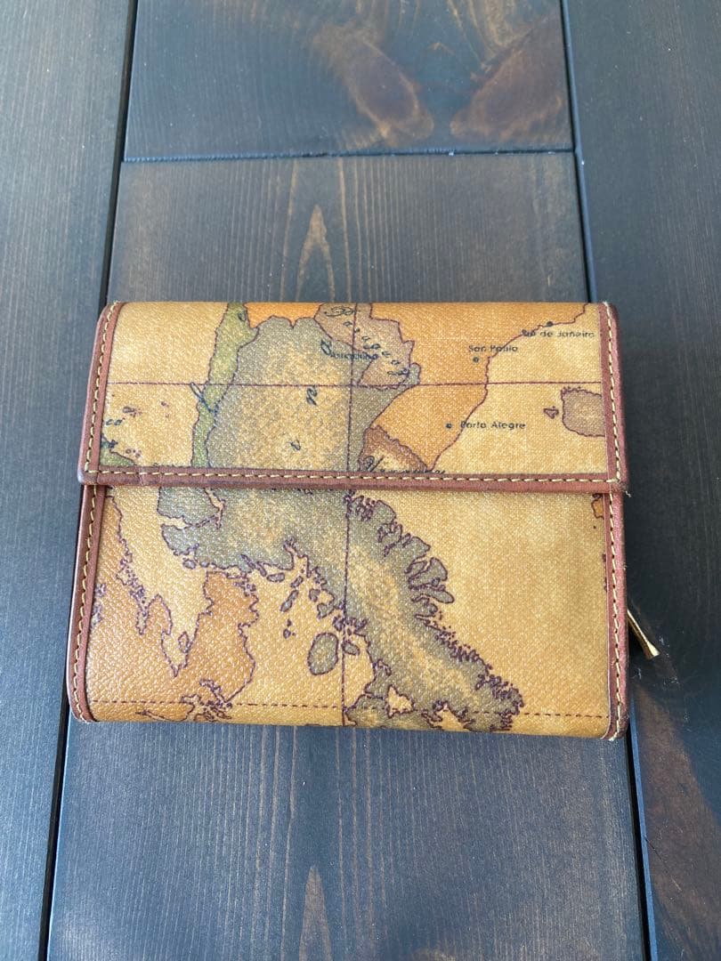 【美品】PRIMA CLASSE プリマクラッセ 三折財布 ホック式（地図柄）