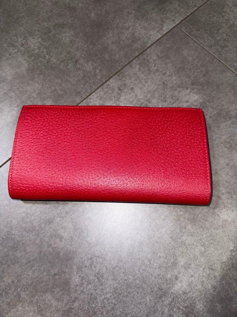 グッチ GUCCI 長財布 G金具 赤　小物 レザー Wホック レディース